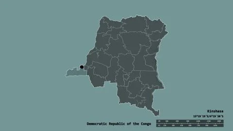 Location of Kongo-Central, province of Democratic Republic of the Congo. Stock Illustration