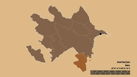 Location of Lankaran, region of Azerbaijan. Pattern Stock Illustration