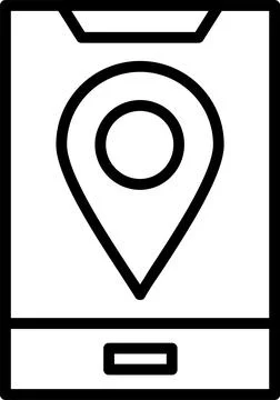 Location Line Icon Design Illustrazione stock