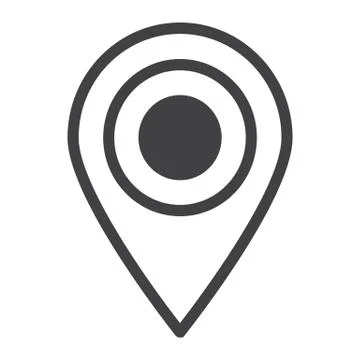 Location line icon, map pin and website button 스톡 일러스트