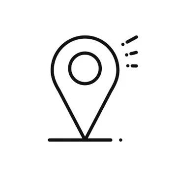 Location line icon. Map pin pointer sign and symbol. Navigation. Stock Illustration