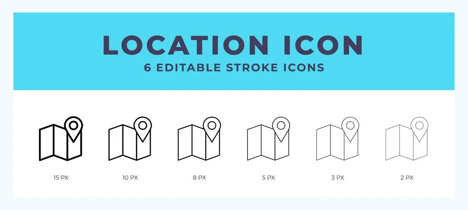 Location line icon. Vector icon symbol. Logo illustration. Editable line icon Illustrazione stock