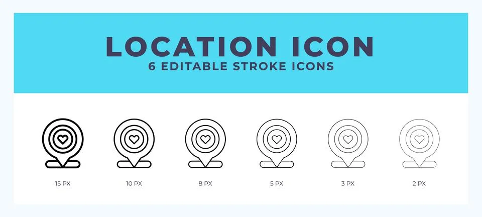 Location line icon. Vector icon symbol. Logo illustration. Editable line icon Stock Illustration
