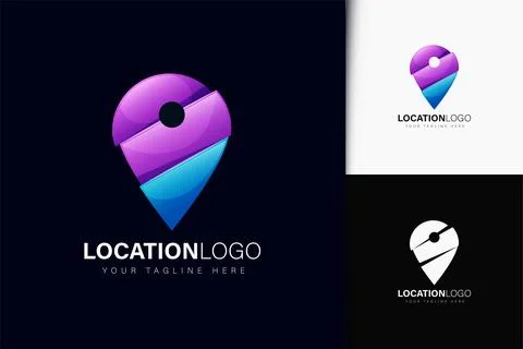 Location logo design with gradient Stock Illustration