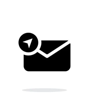 Location mail icon on white background. Stock Illustration