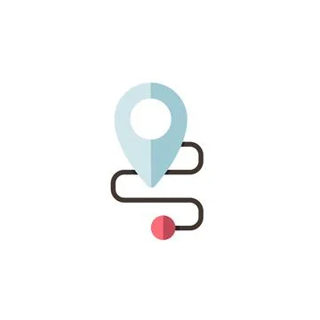 Location. Map and navigation. Flat color icon. Commerce vector illustration Stock Illustration