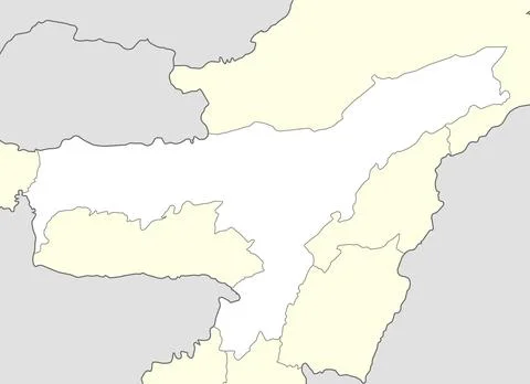 Location map of Assam is a state of India Stock Illustration