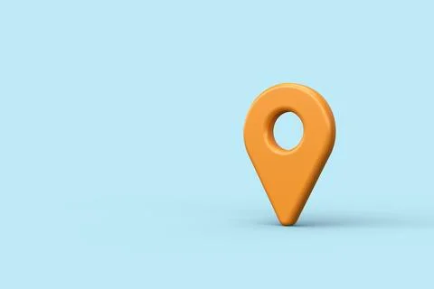 Location map icon. 3d render Illustrazione stock