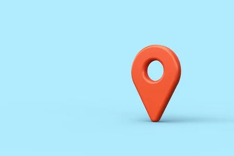 Location map icon. 3d render Illustrazione stock