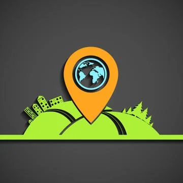 Location on the map Stock Illustration