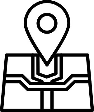Location Map Line Icon Design Stock Illustration