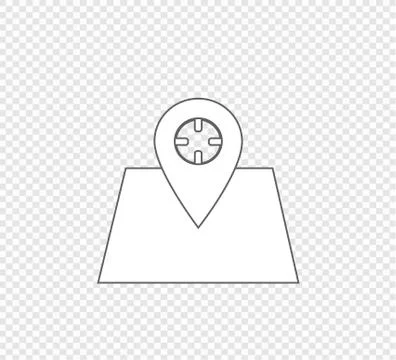 Location, map marker icon gray flat vector illustration on isolated backgroun Stock Illustration