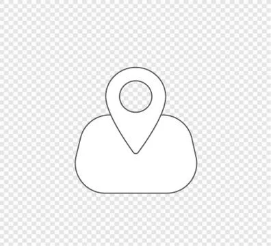 Location, map marker icon gray flat vector illustration on isolated backgroun Stock Illustration