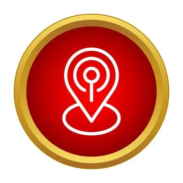 Location map pin gps navigation symbol button Stock Illustration