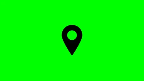 Location Map Pin Icon Bouncing Animation Green Screen Stock Footage 341669423