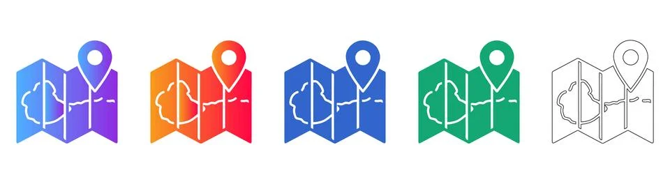 Location Map Pin Icon Collection 스톡 일러스트