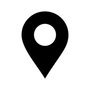 Location map pin icon, map location pointer symbol, pinpoint place Marker Stockillustratie