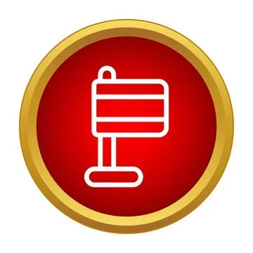Location map pin icon on red button Illustrazione stock