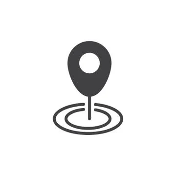 Location map pin icon vector, filled flat sign, solid pictogram Stock Illustration