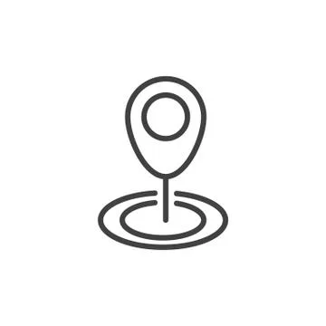Location map pin line icon, outline vector sign, linear style pictogram Stock Illustration