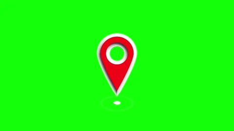 Location Map Pin Marker Animation with Green Screen Background Stock Footage 316959894