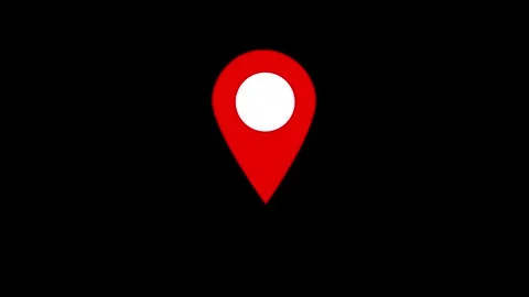 Location map pin pointer on GPS Map tracker animation. Appearing pointer Stock Footage 294962662