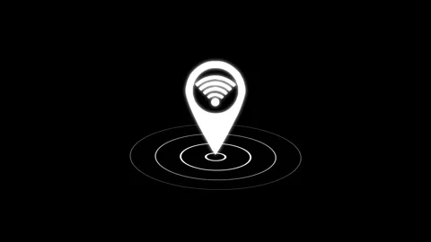 Location map pin with wifi icon animation on Transparent. Map pin icon Stock Footage 312929130