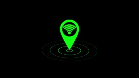 Location map pin with wifi icon animation on Transparent. Map pin icon Stock Footage 312929151