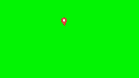 Location map pins dropping on green screen overlay 4K Видео 337062486