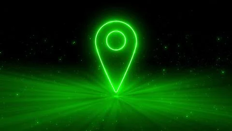 Location map pointer with dots particles glowing colorful technology backgr.. 스톡 일러스트