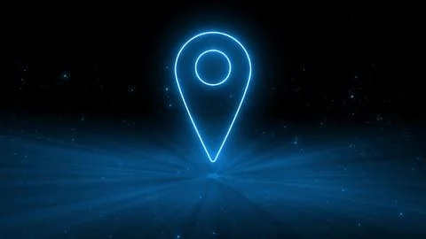 Location map pointer with dots particles glowing colorful technology backgr.. 스톡 일러스트