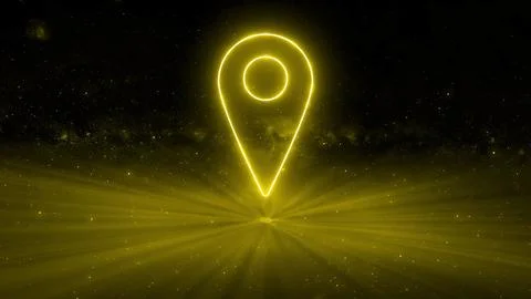 Location map pointer with dots particles glowing colorful technology backgr.. 스톡 일러스트