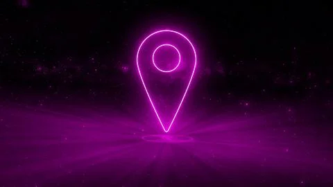 Location map pointer with dots particles glowing colorful technology backgr.. 스톡 일러스트