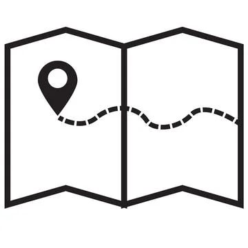 Location map with pointer icon. Map sign. Pin on the map symbol. Stock Illustration