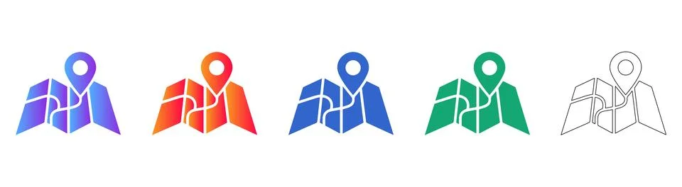 Location Map Pointer Marker Icons Stock Illustration