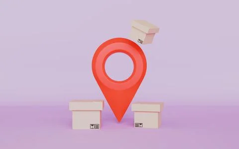 Location mark and Parcel box, Order or parcel tracking Stockillustratie