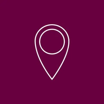 Location mark on crimson background Stock Illustration