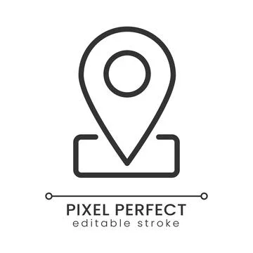 Location mark pixel perfect linear icon 库存插图