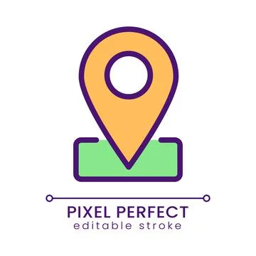 Location mark pixel perfect RGB color icon Illustrazione stock