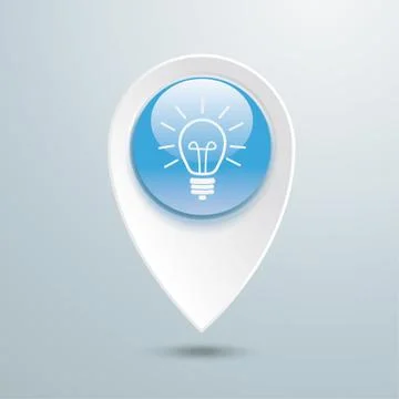 Location marker bulb blue button Stock Illustration