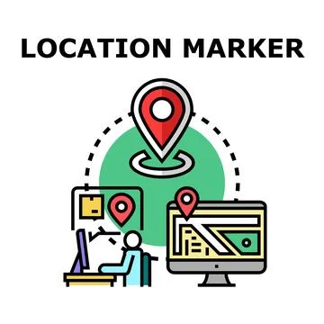 Location marker concept mapping global navigation positioning Stock Illustration