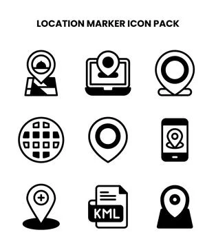Location Marker DuoTone Graphics Icons Pack Illustrazione stock