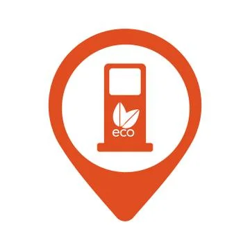 Location marker with fuel pump, abstract vector design. Stock Illustration