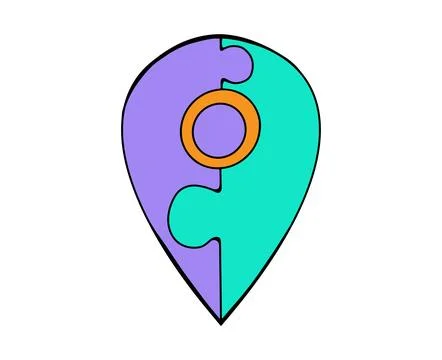 Location marker jigsaw puzzle vector Stock Illustration