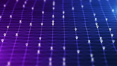 Location marker pin motion navigation seamless loop background Stock Footage 274413751