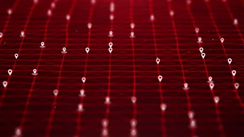 Location marker pin motion navigation seamless loop background Stock Footage 274413760