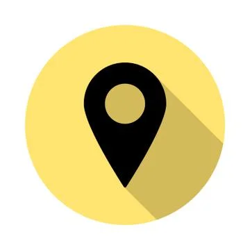 Location, market simple vector icon in long shadow style Stock Illustration