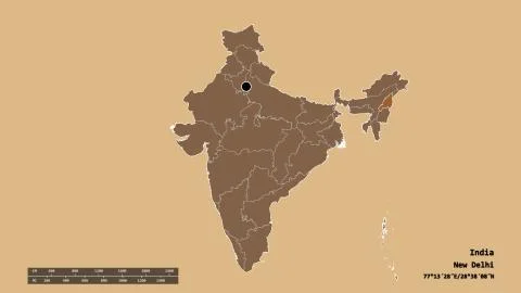 Location of Nagaland, state of India. Pattern イラスト素材