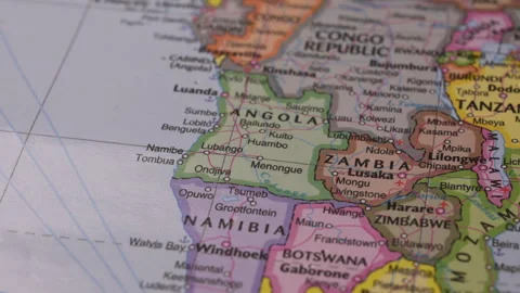 Location of Namibia, Political Map with Defocus To Clear Background Stock Footage 326628986