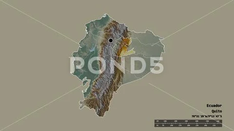 Location of Napo, province of Ecuador. Relief Stock Illustration
